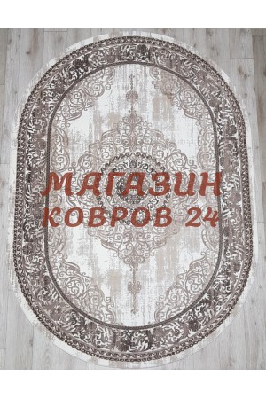 Турецкий ковер Sanat viscon 6324 Коричневый овал